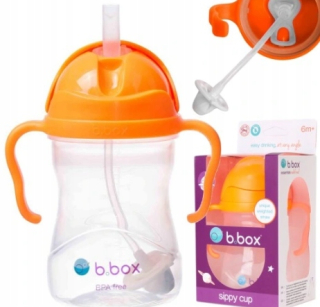 B.Box BB00509 fľaša na vodu so slamkou 240 ml oranžová